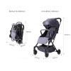 Travel Lite Stroller - SLD by Teknum - Dark Grey + Sunveno Baby Stroller Organizer/Bag - Yellow wave